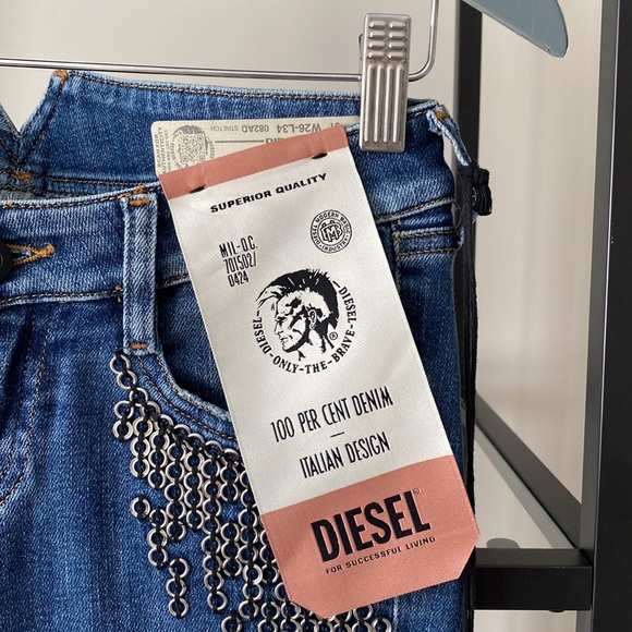 Diesel Jeans D Clayre Bootcut Low Waist Jeans with Studded Details NWT - Picture 6 of 15